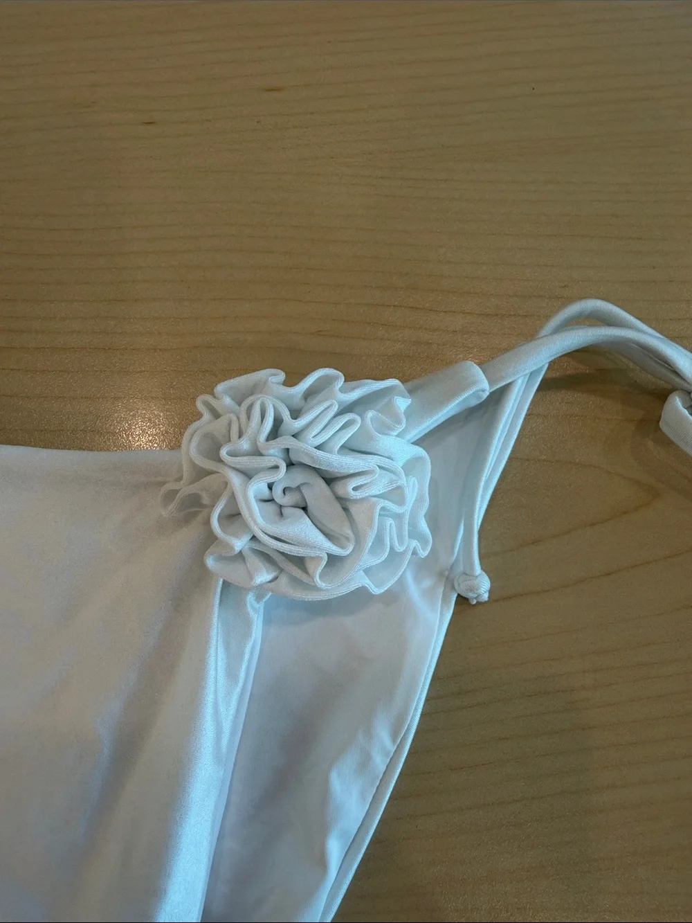 LSPACE Lennox Bikini Bottom Classic Size L White Flower Adjustable Beach Swim